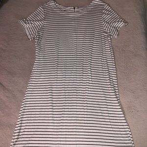 black and white striped tshirt dress